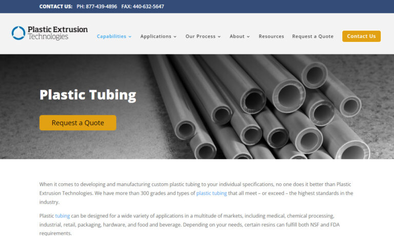Custom Plastic Tubing Guide & Options - Plastic Extrusion Tech